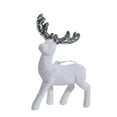 thumbnail image 2 of Flocked Reindeer Christmas Decor | Elegant Deer Ornaments for Tabletop, Mantel, Desk, Shelf and Kitchen | Holiday Centerpiece Reindeer Figurine for Christmas Tree, Winter Decoration, Gift Idea, 2 of 3