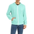 thumbnail image 1 of SUDADERAS CHIC para hombres, con capucha, de manga larga, con cremallera, suéteres de punto, chaquetas en color menta, talla 2XL, 1 of 6
