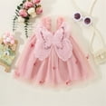 thumbnail image 4 of Baby Girls' Special Occasion Dresses New Toddler Kids Kids Girls Cute Summer Mesh Solid Color Print Bow Suspenders Dress Skirt Toddler Girls Dresses Girls Dresses Pinky New, 4 of 6