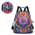 thumbnail image 5 of FORMRS Women's Travel Backpack Purse Anti-Theft Hidden Pockets Casual Shoulder Bag, Light Purple Flowers, 5 of 7
