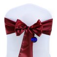 thumbnail image 2 of MDS Pack of 10 satin Chair Sashes Bow for Wedding and Events Supplies Party -maroon, 2 of 8