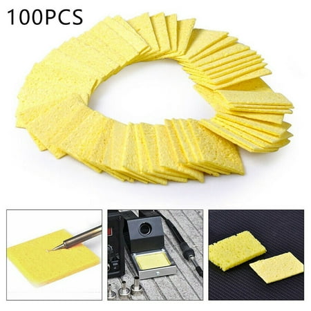 

100pcs Soldering Iron Cleaning Pads Sponge Tip Sponges Welding Solder Iron