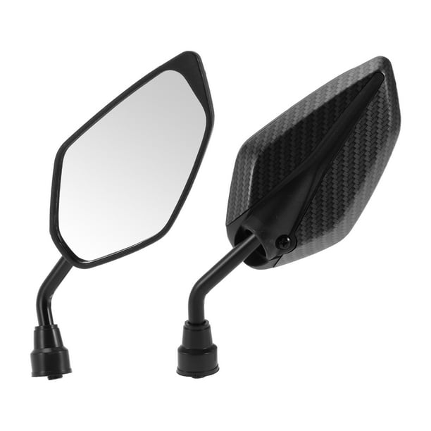 Espejos retrovisores universales ajustables para motocicleta Unique Bargains, 1 juego, patrón de fibra de carbono negro