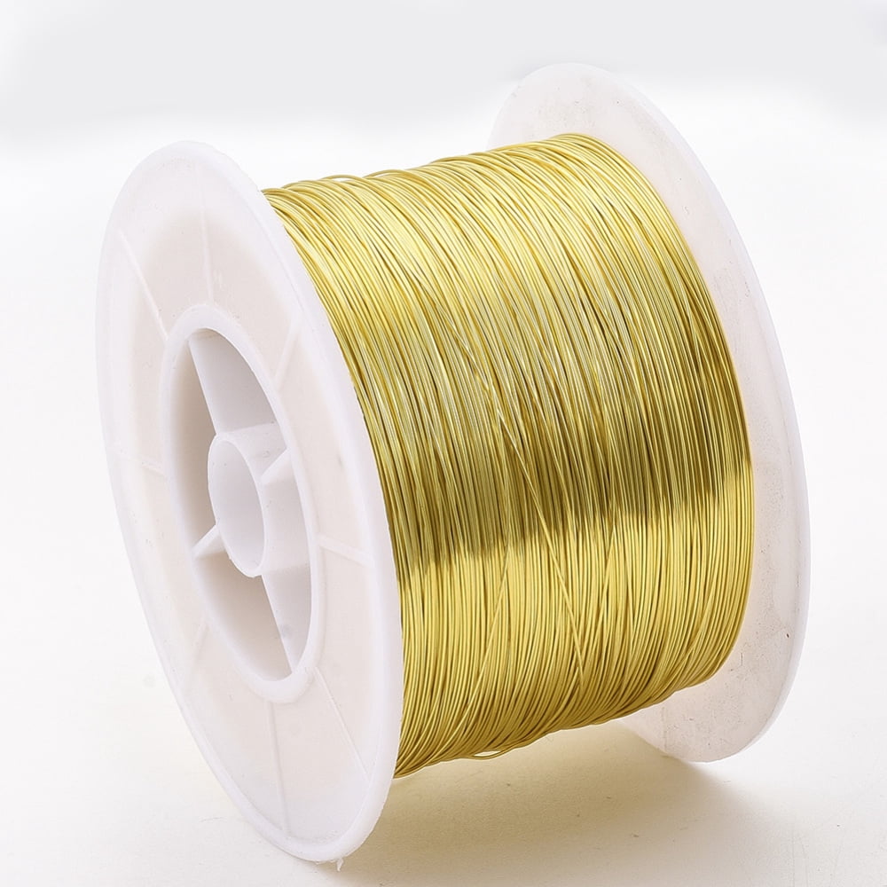 Round Copper Jewelry Wire Long-Lasting Plated Golden 20 Gauge 0.8mm about 360.89 Feet(110m)/500g