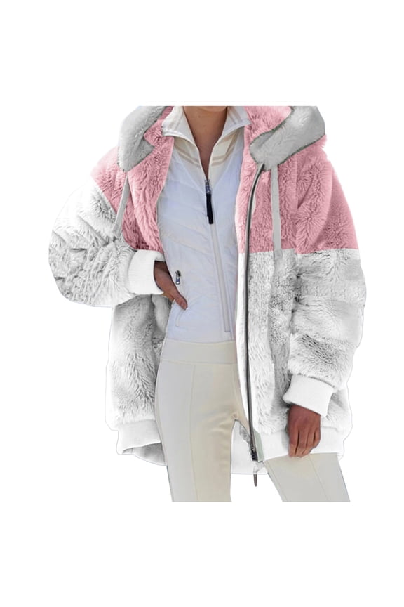Jackets For Women Microfiber Jacket Women's Coat Stitching Three- Pocket Soft Hooded Pullover Womens Lightweight Jackets Winter Coats