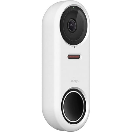 elago Silicone Case Designed for Google Nest Hello Doorbell Cover (White) - Full Protection, Night Vision Compatible, UV Light Resistant [Patent Pending]