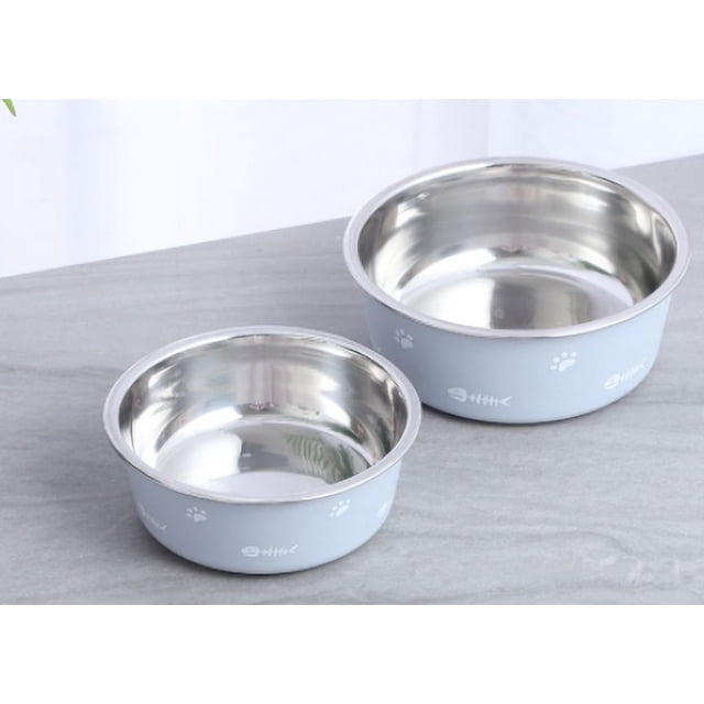 Cuenco para gatos Laklulu, plato de comida para gatos montado en la pared, cuenco de comida y agua para gatos, cuenco de acero inoxidable para mascotas, cuenco de comida para mascotas antideslizante