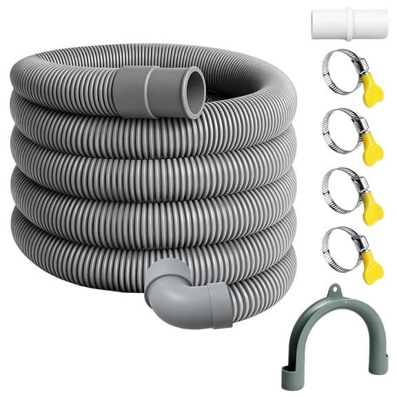 Amaopus 10FT Washing Machine Drain Hose, Universal Dishwasher Hose Extension Kit with 1 U-Bend Holder, 1 Extension Adapter and 4 Hose Clamps