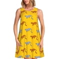 thumbnail image 1 of Fotbe Leopard Print Vestido de Verano sin Mangas para Mujer – Vestido Midi Línea A, Estilo Camiseta Floral, Vestido Playero Casual y Fluido, 1 of 7