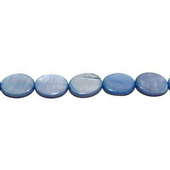 10x14mm Cadet Blue Mother Of Pearl Puffed Oval Beads For Jewelry Making