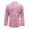 thumbnail image 3 of Vedolay Women's Shirts Summer Casual Loose 3/4 Sleeve Tops Plus Size Shirts Pink,L, 3 of 5