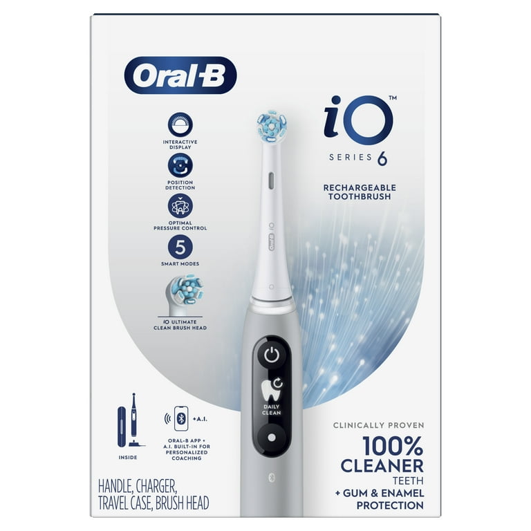 Oral-B iO Series 6 Electric Toothbrush, Gray Opal, with AI Oral-B iO Series 6 Electric Toothbrush, Gray Opal, with AI