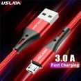thumbnail image 2 of Cable Micro USB USLION 3A, Cable de datos USB de carga rápida para Samsung S6 Xiaomi Redmi Note 4, Cable Microusb Android para teléfono móvil Deng Xun unisex, 2 of 2