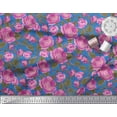 thumbnail image 2 of Soimoi Cotton Duck Fabric Leaves & Rose Floral Print Sewing Fabric Yard 42 Inch Wide, 2 of 3