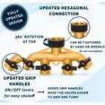 thumbnail image 3 of Morvat Heavy Duty Brass & Rubber 4 Way Garden Hose Splitter, 3 of 6