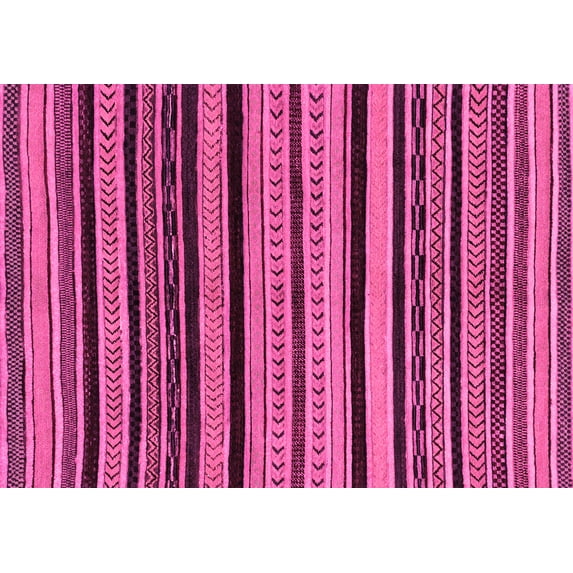 Ahgly Company Indoor Rectangle Abstract Pink Modern Area Rugs, 8' x 10'