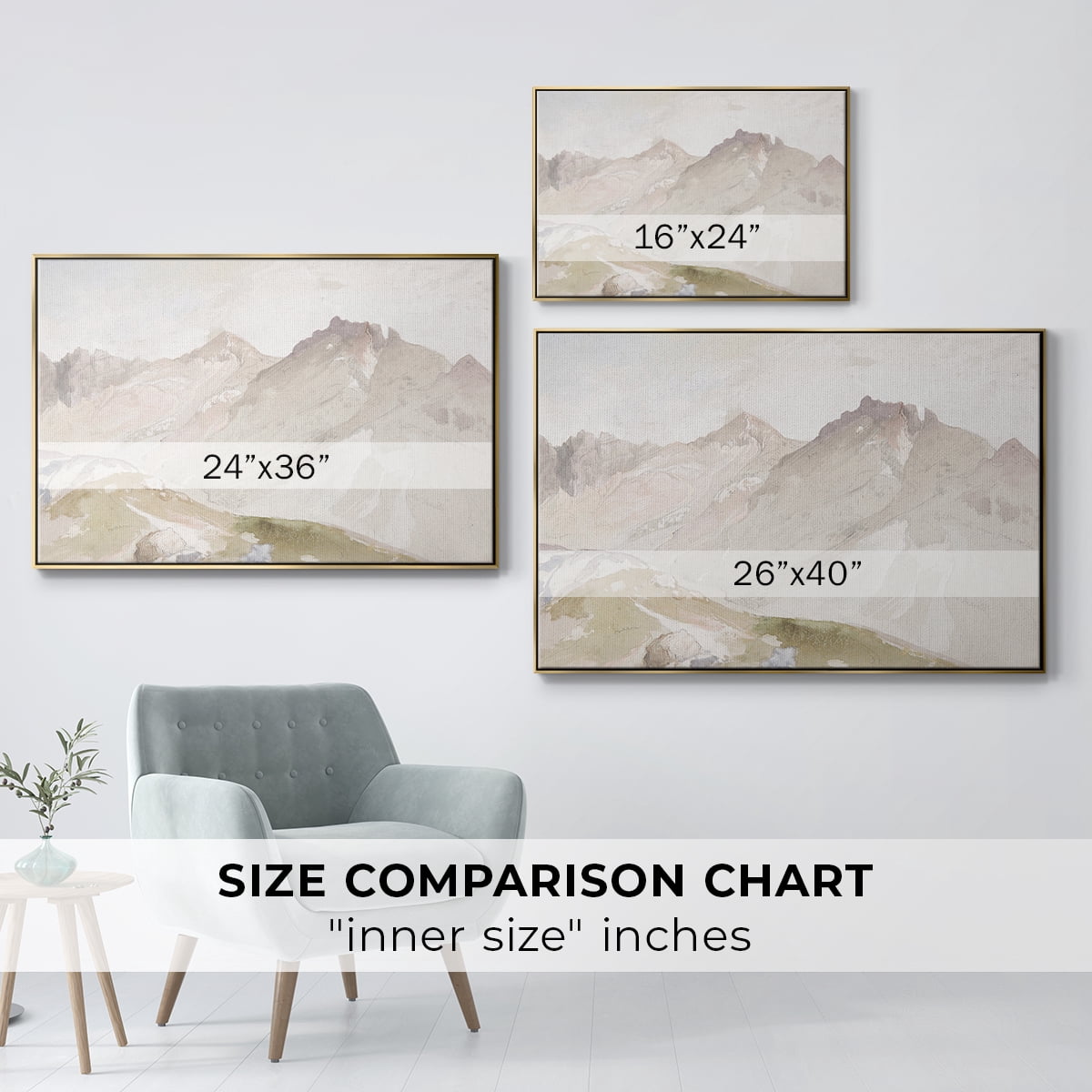 Vintage Landscape-CCCVII By Wexford Home Framed in Gold Wood Gallery Wrapped Canvas 17 in. x 25 in.