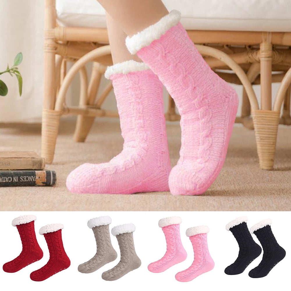 Mascarry - 1/2/4 Pairs Warm Indoor Warm Socks Non-slip Floor Socks ...