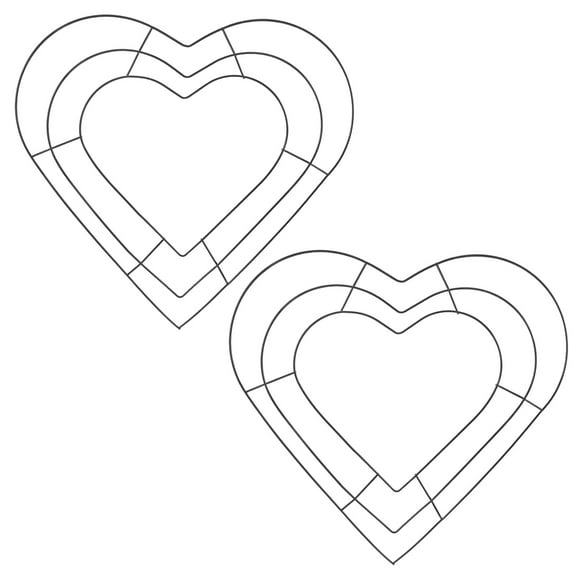 WORGEOUS 2pcs Heart Shaped Wreath Frame Front Door Hanging Garland Accessories Love Handmade Wreath Valentine'S Day Decoration Supplies For Front Door