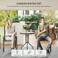 thumbnail image 4 of Outsunny Outdoor Bistro Set Small Patio Set w/ Stackable Chairs, Black, 4 of 10