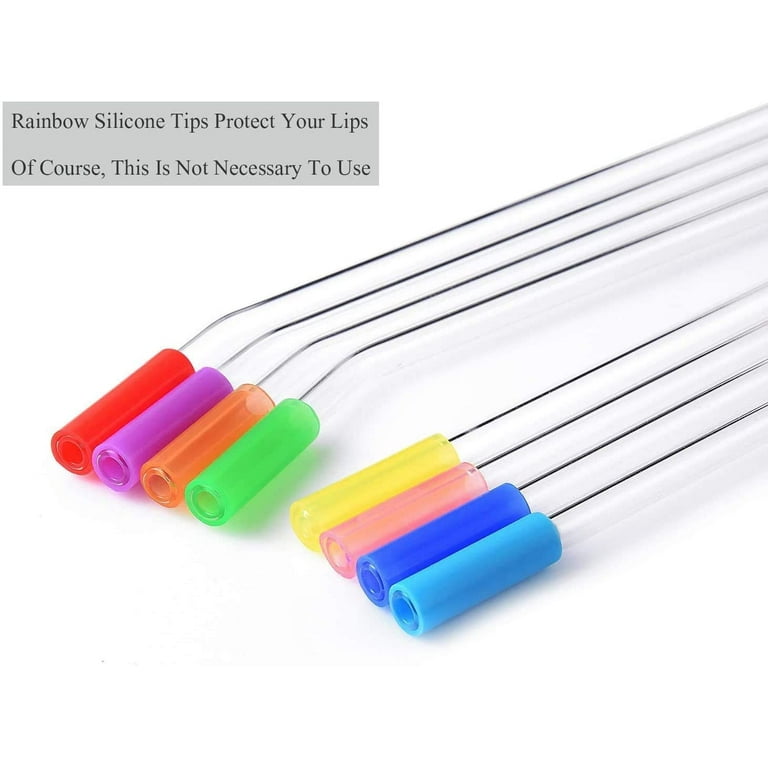 LIFEHIM Reusable Straws Glass Straw: 50 Pack Clear Glass Straws Bulk for  Drinks Skinny Glass Straw with Tips 8mm 8 inch Glass Drinking Straws  Striaght