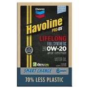 Chevron Havoline Lifelong 0W-20 Full Synthetic Motor Oil, 6 Quarts (Smart Change Box)