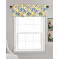 thumbnail image 3 of Lemon Fruit Kitchen Valances for Windows Farmhouse Linen Window Valance Curtain for Living Room Window Treatment Spring Plants Abstract Blue Leaves Valance Rod Pocket Topper Drape, 42 x 18 Inch, 3 of 6