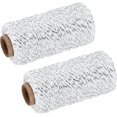 thumbnail image 1 of Twine Packing String Wrapping Cotton Twine 100m/109 Yard Silver Tone And White, 1 of 5