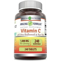Amazing Formulas Vitamin C with Rose Hips and Citrus Bioflavonoids 240 Tablets Supplement | Non-GMO | Gluten Free | Made in USA