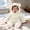 White, variant on Xdegoge Fluffy Baby Snowsuit Full Zip Up Thick Fleece Winter Hooded Footed Jumpsuit Outerwear for Infant Boys Girls Outwear Hoodie Romper