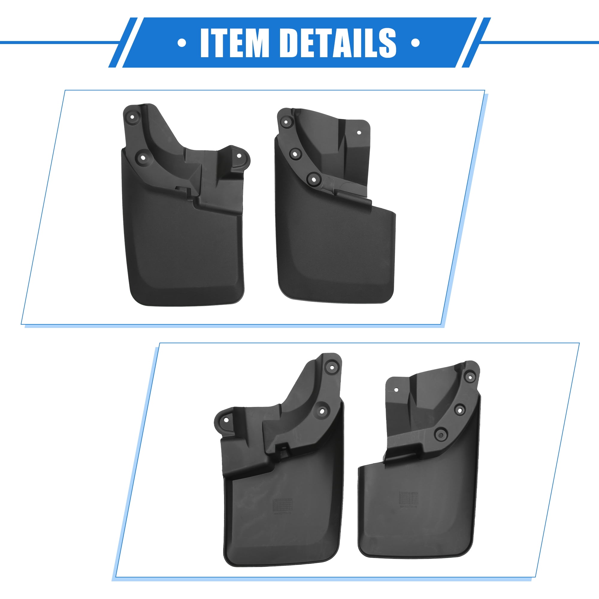 Unique Bargains Mud Flaps Kit for Toyota Tacoma 2016-2023 Black Front and Rear Splash Guards with OEM Fender Flares