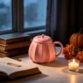 thumbnail image 6 of Twfbrm Halloween Ceramic Mug, Cute Pumpkin Shaped Ceramic Coffee Mug with Handle and Lid, Fall Decorative Pumpkin Mug, Creative Heat Resistant Ceramic Tea cup for Home, Office, Thanksgiving, 6 of 6