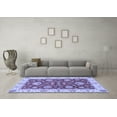 thumbnail image 3 of Ahgly Company Machine Washable Indoor Square Oriental Blue Traditional Area Rugs, 8' Square, 3 of 4