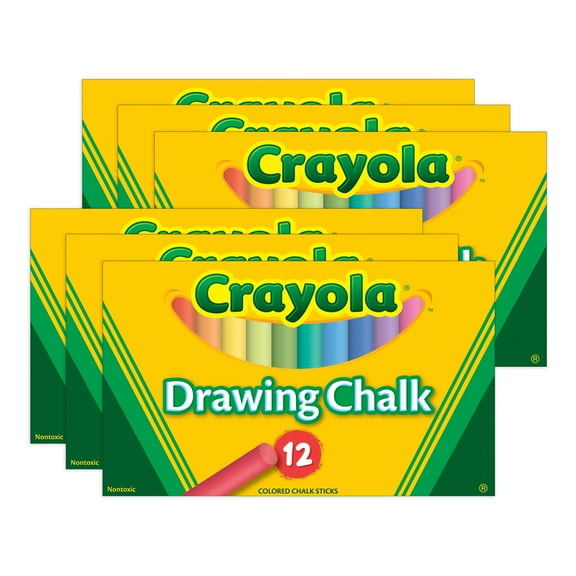 Crayola Colored Drawing Chalk, 12 Colors Per Pack, 6 Packs