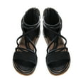 thumbnail image 2 of BUWTTER Sandals for Girls Summer Children'S Shoes Fashion Princess Shoes Casual Non- Breathable Comfortable Black Sandals Size 4-4.5 Y, 2 of 9