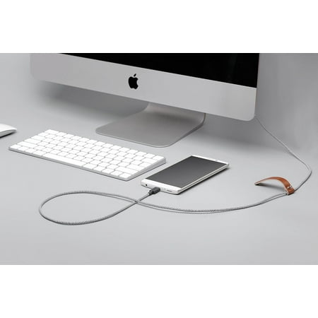 Native Union Belt Cable USB-C to USB-A - 4ft Ultra-Strong Cable with Leather Strap (Zebra)