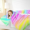 thumbnail image 4 of jejeloiu Neon Zebra Texture Bedding Comforter Set,Zebra Stripes Twin Comforter Sets,Colorful Ombre Effects Bedding Set For Ggirls Kids,Luxury Bedroom Decor Reversible,2 Pieces, 4 of 8