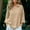 Khaki, variant on Women's Casual Solid Color Cropped Sleeve Loose Pullover Top with Trumpet Cuff