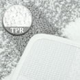 thumbnail image 4 of PiccoCasa Microfiber Plaid Pattern Bathroom Rugs Soft 17''x47'' Gray and White, 4 of 7
