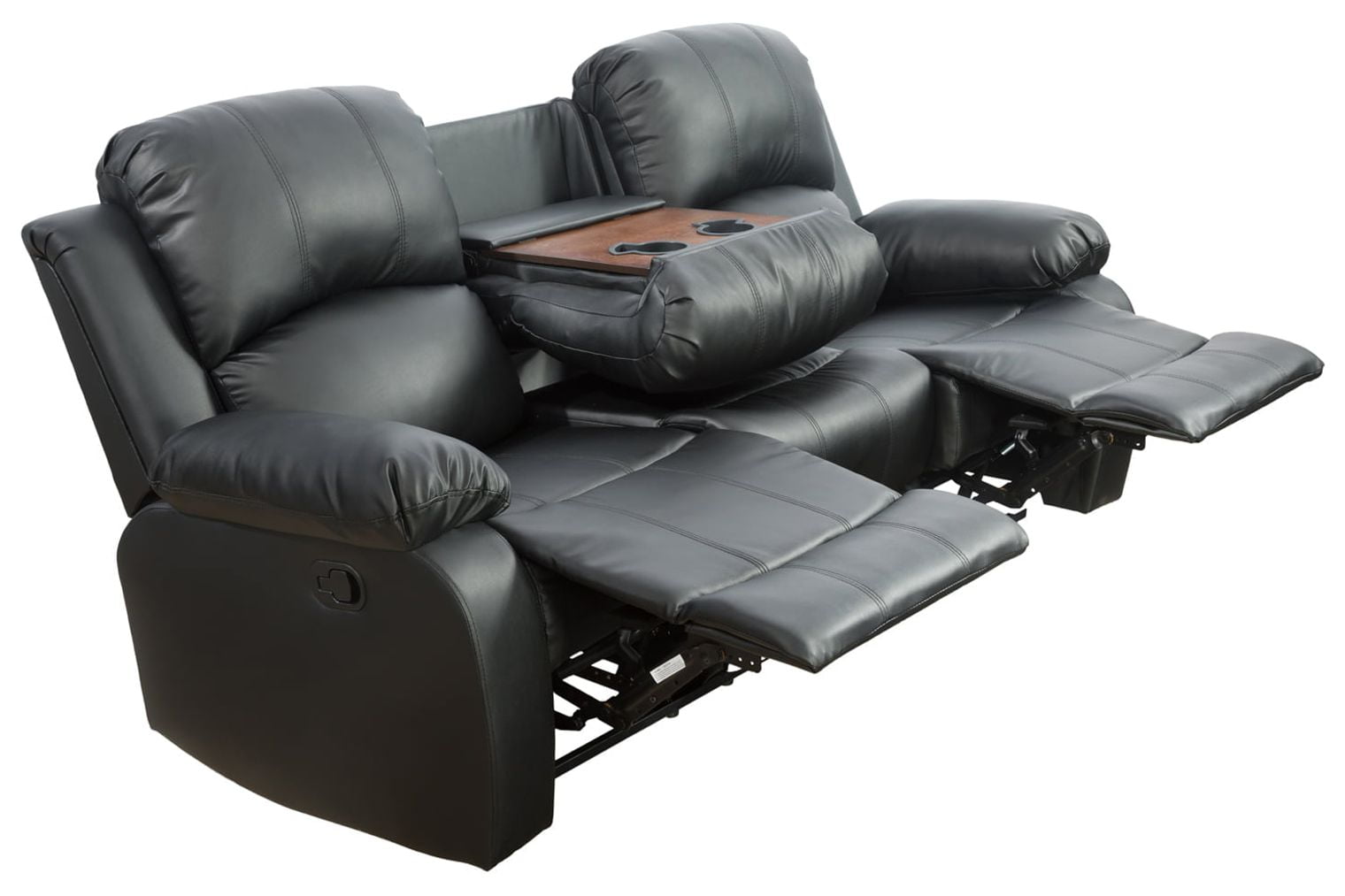 Valencia 2 seater leather recliner sofa on sale with drinks console