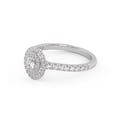 thumbnail image 3 of AFFY Half Eternity Double Halo Solitaire Engagement Ring for Women, IGI Certified 0.60 carat (ctw) Oval Cut Lab Grown Diamond Anniversary Ring In 18k Solid White Gold F-G, VS-SI Quality Size-5.5, 3 of 6