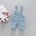 thumbnail image 3 of Quealent Baby Pants Boy Toddler Pants Kids Baby Trousers Jean Suspender Clothes Denim Boys Pants Track Pants Boys Denim Boys Pants Blue 6-12 Months, 3 of 5