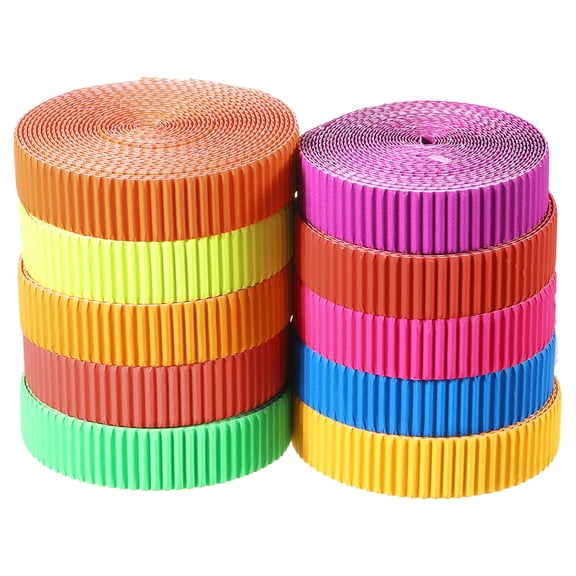 Corrugated Cardboard Paper Sheets 0.8x26.7 Inch Regular 10 Colors 1 Set