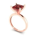 thumbnail image 2 of Solitaire Engagement Ring for Women - 3ct Natural Garnet in 14K Rose Gold Promise Ring, 2 of 6
