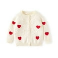 thumbnail image 2 of Gubotare Baby Cardigan Kids Girls Knit Cardigan Button Down Long Sleeve Open Front Sweater Toddler Long Sleeve Soft Coats Clothes Size 1T 2T (White,1-2 Years), 2 of 6