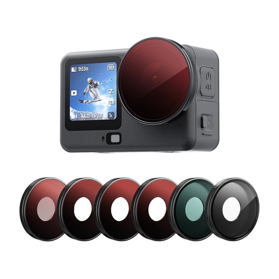 GAEKOL 6-Pack Lens Filter Set for DJI Osmo Action 6 Camera Accessories,  UV / CPL / ND64 / ND32 / ND16 / ND8 Polarizing Neutral Density HD Filter Lens Protective Protector Cover for DJI Action 6