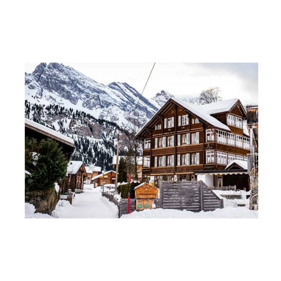 Canvas Wall Art - Allison Burton 'InterlakenSwitzerland' Wall Art for Living Room, Bedroom, or Office Décor by Trademark Fine Art - 19 x 12 Inches