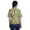 thumbnail image 4 of Moomaya Printed Round Neck Top For Women Elbow Sleeve Blouse Tunic Formal Wear, 4 of 6