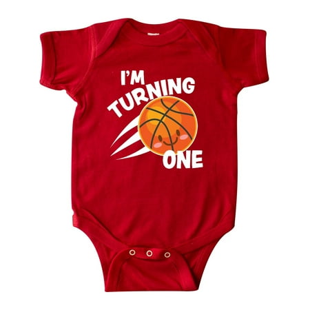 

Inktastic I m Turning One with Basketball Gift Baby Boy or Baby Girl Bodysuit