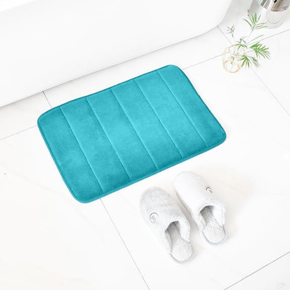 Memory Foam Bath Mat Super Soft Absorbent Bathroom Rug, Quick Dry Non-Slip Shower Mat Machine Washable, Comfort Floor Carpet for Tub and Bathroom, 23.62 x 15.75 Inches (Light Green)